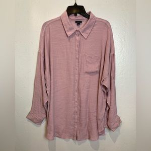 Torrid Lindsay Gauze Top Size 1 Plus 1X Purple Button Down Shirt Drop Shoulder